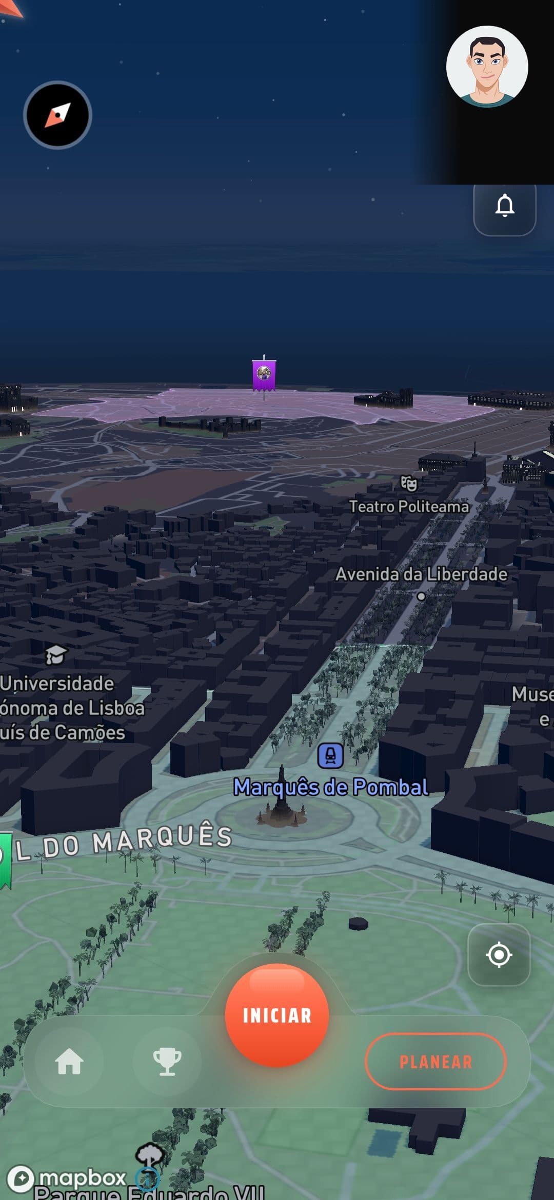 Mapa 3D com territórios sentinela