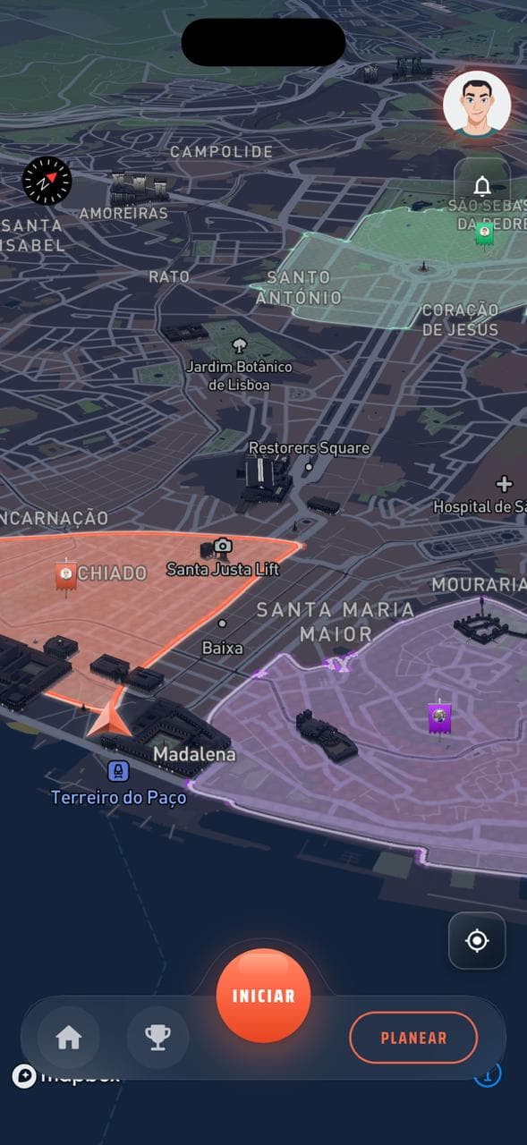 Flowtr — territórios no mapa em formato horizontal