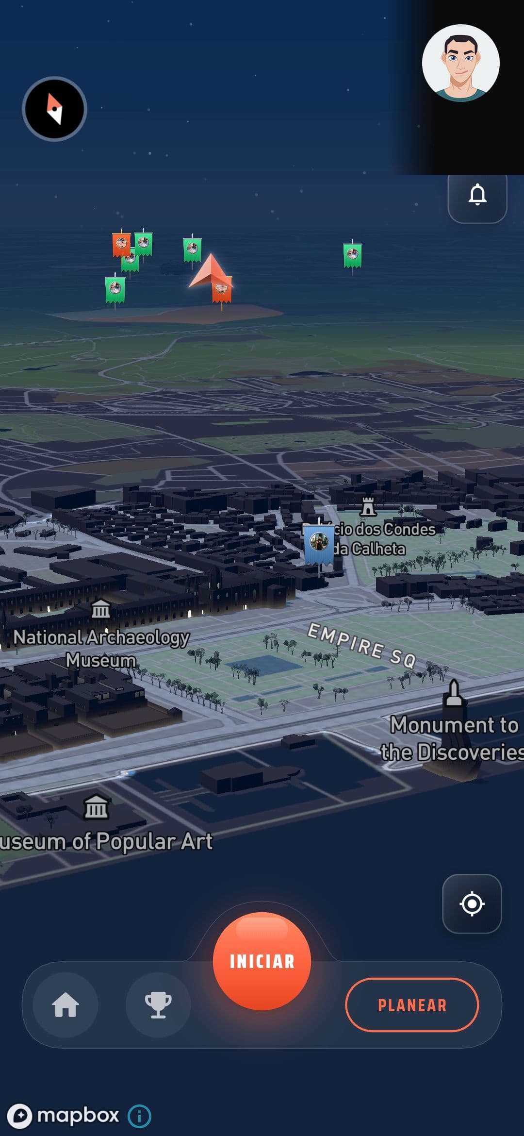 Território sentinela em Belém com bandeiras